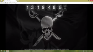 The pirate bay waving flag