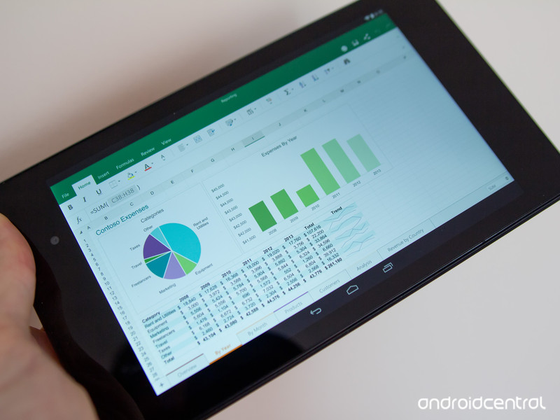 Excel on Android Tablet