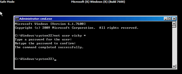 Windows password reset By Command Prompt 2