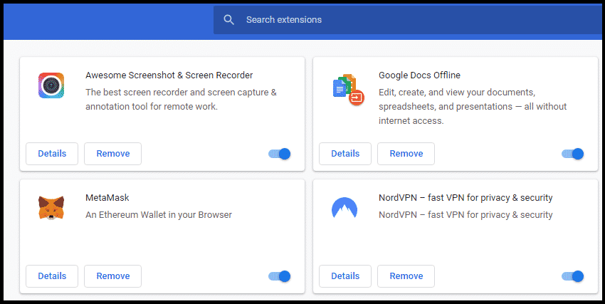 google chrome extensions