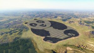 china panda shaped solar farm