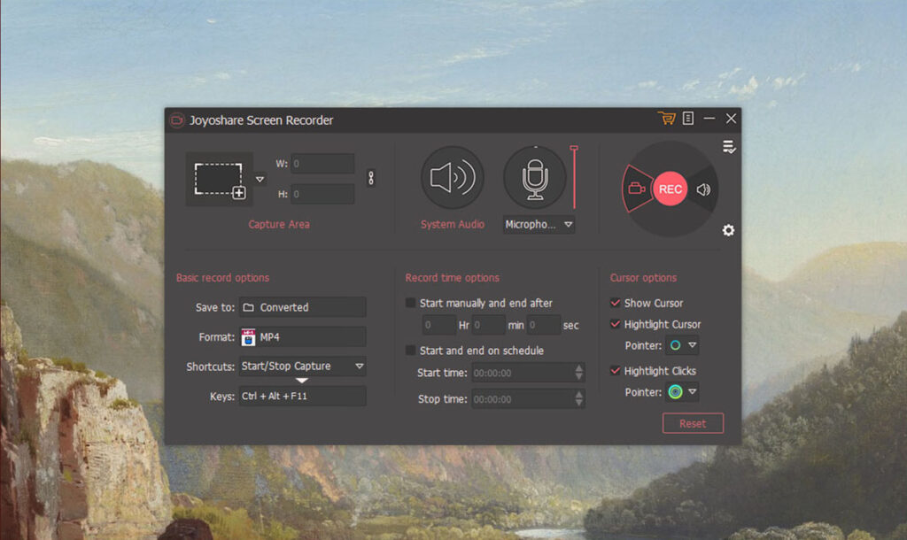 Joyoshare Screen Recorder Software Settings