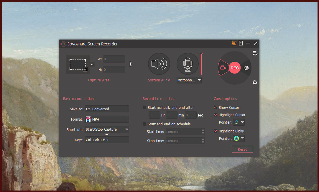Joyoshare Screen Recorder Software Settings
