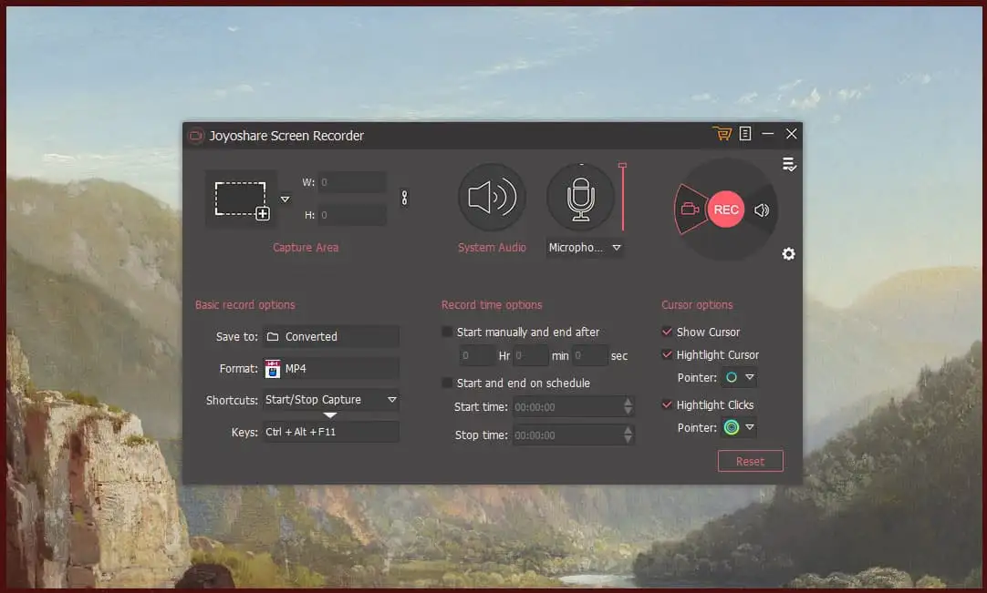 Joyoshare Screen Recorder Software Settings Joyoshare Screen Recorder Software Settings