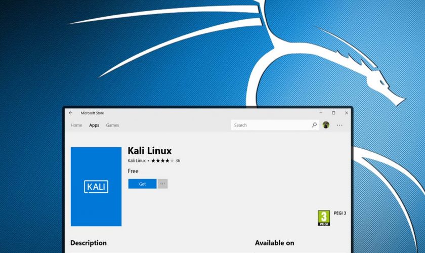 kali linux on microsoft store 1