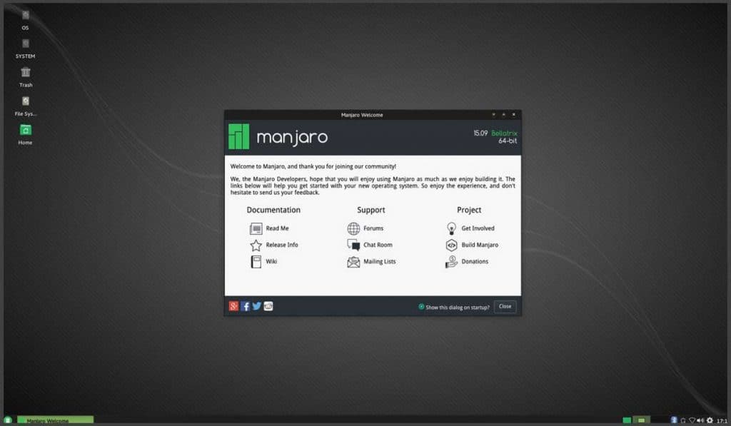 manjaroos -best linux distributions for beginners