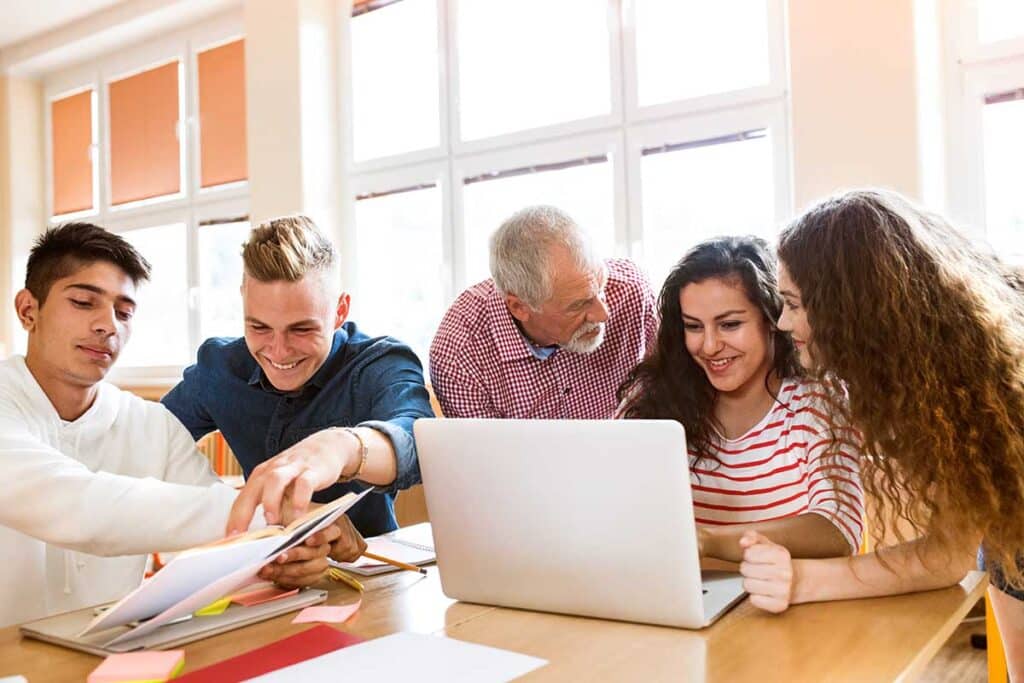 Group of people working together