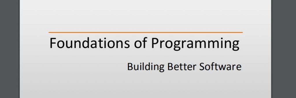Foundations of programming