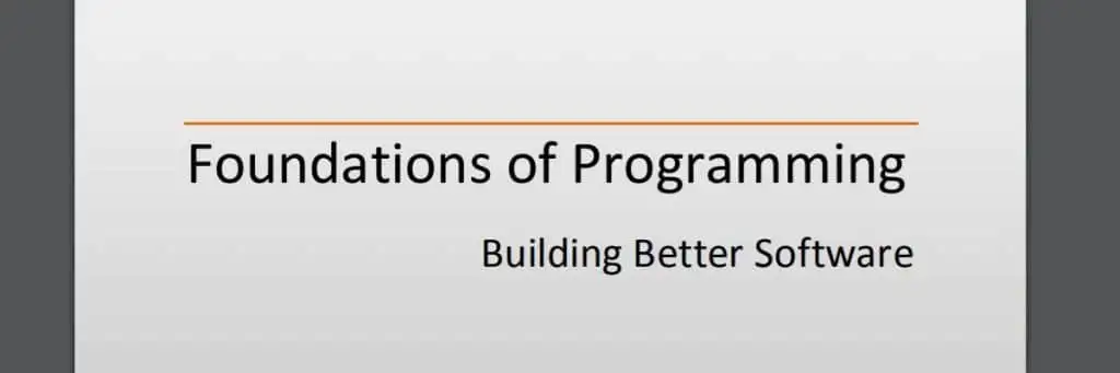 Foundations of programming Foundations of programming
