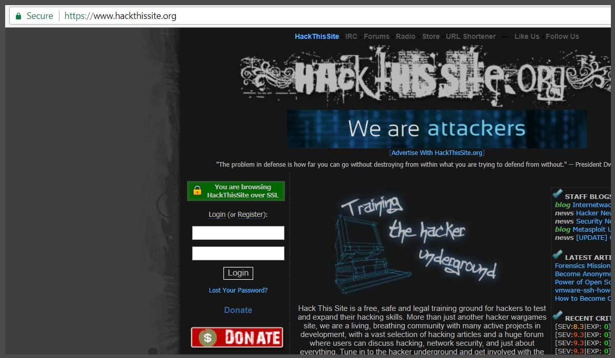 Sites forums. Hackthissite. What is Hacking?. Hack this. The best Hack sites.