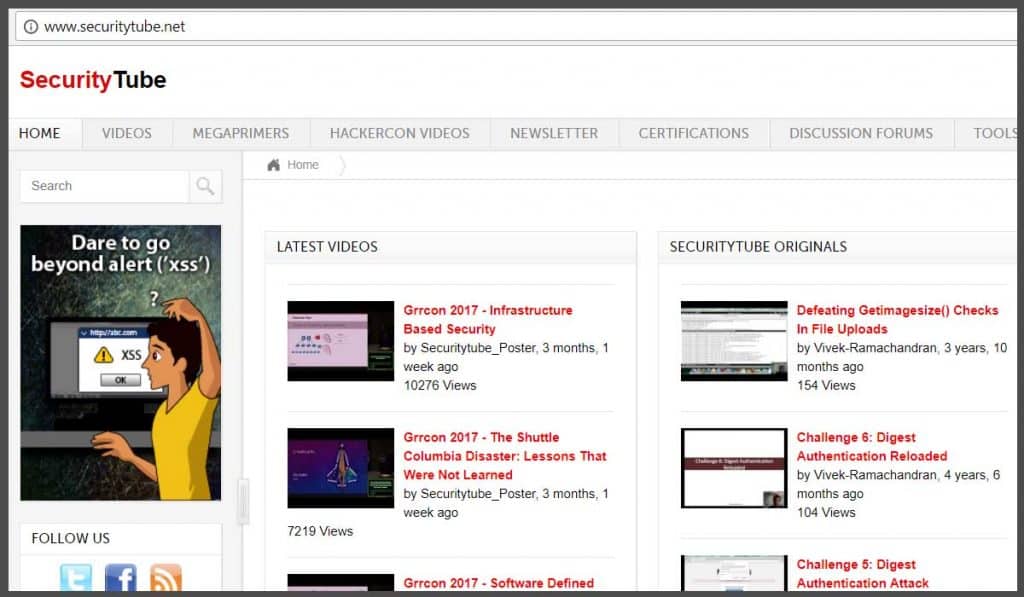 SecurityTube - Best Website to learn ethical hacking