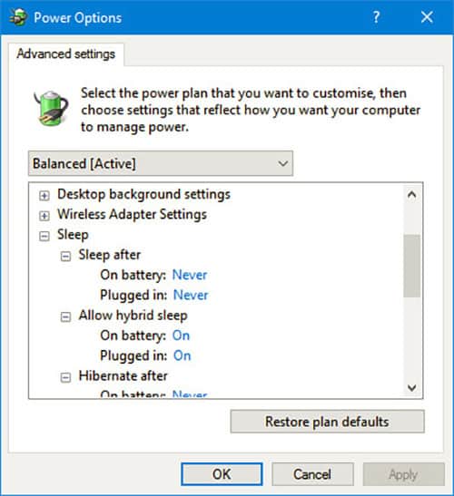 power management modes in windows