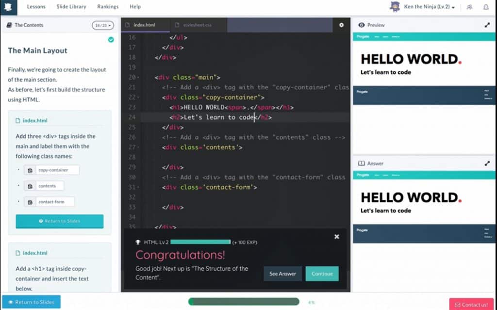 Progate App: A door to the exciting world of Programming