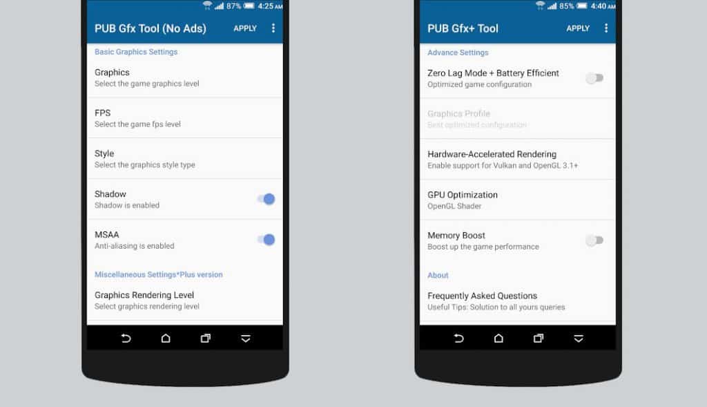 Increase PUBG mobile performance with PUB GFX+ tool