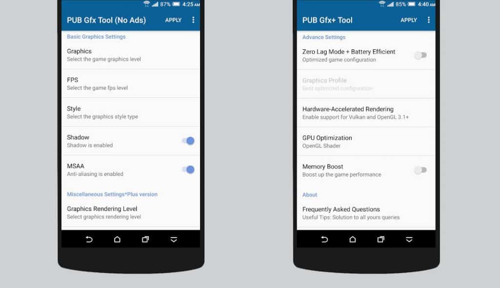 Increase PUBG mobile performance with PUB GFX+ tool