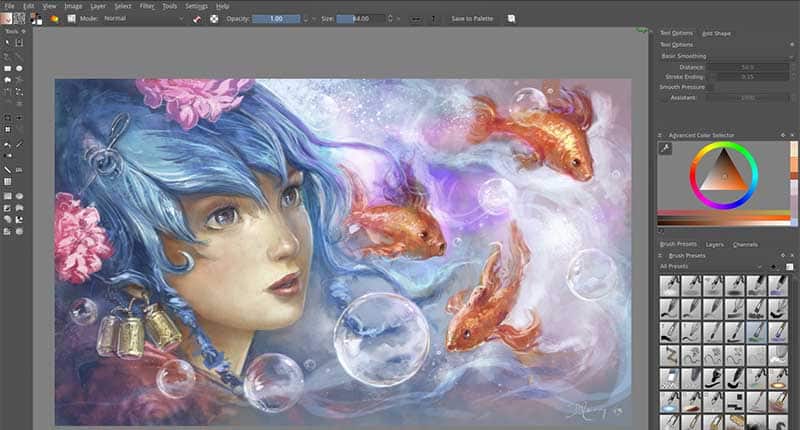 Krita - Free and Open Source software for Graphic designing