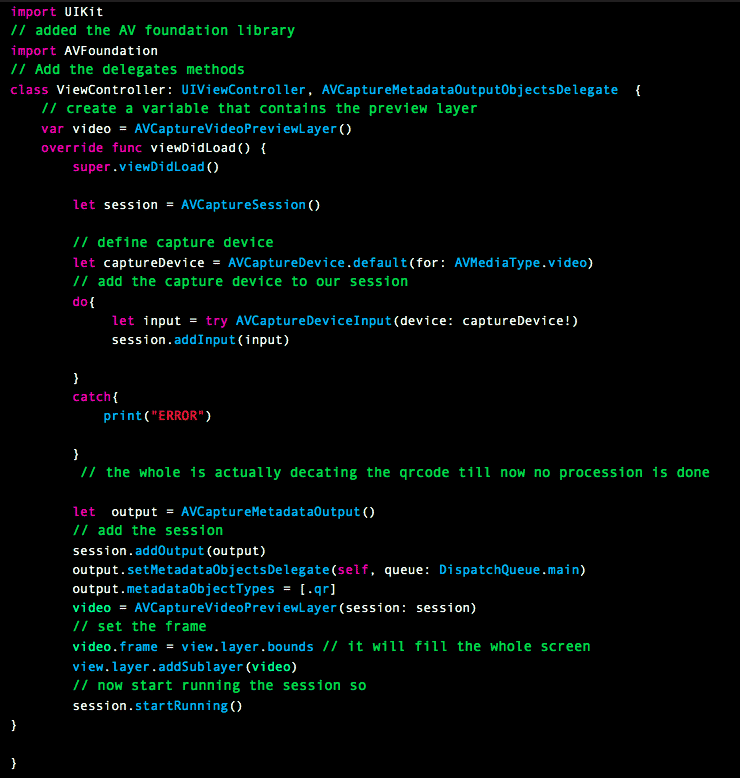 Create a QR code scanner using Swift Programming and Xcode - 65