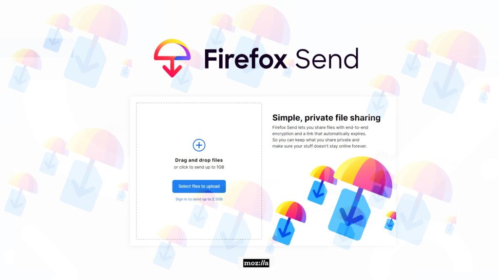 firefox send file sharing service