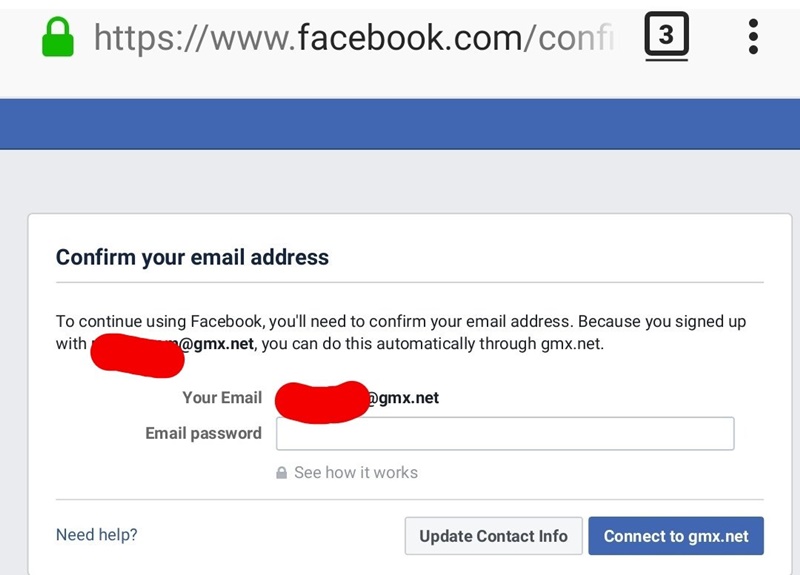 Facebook Asking New Users for their Email Passwords