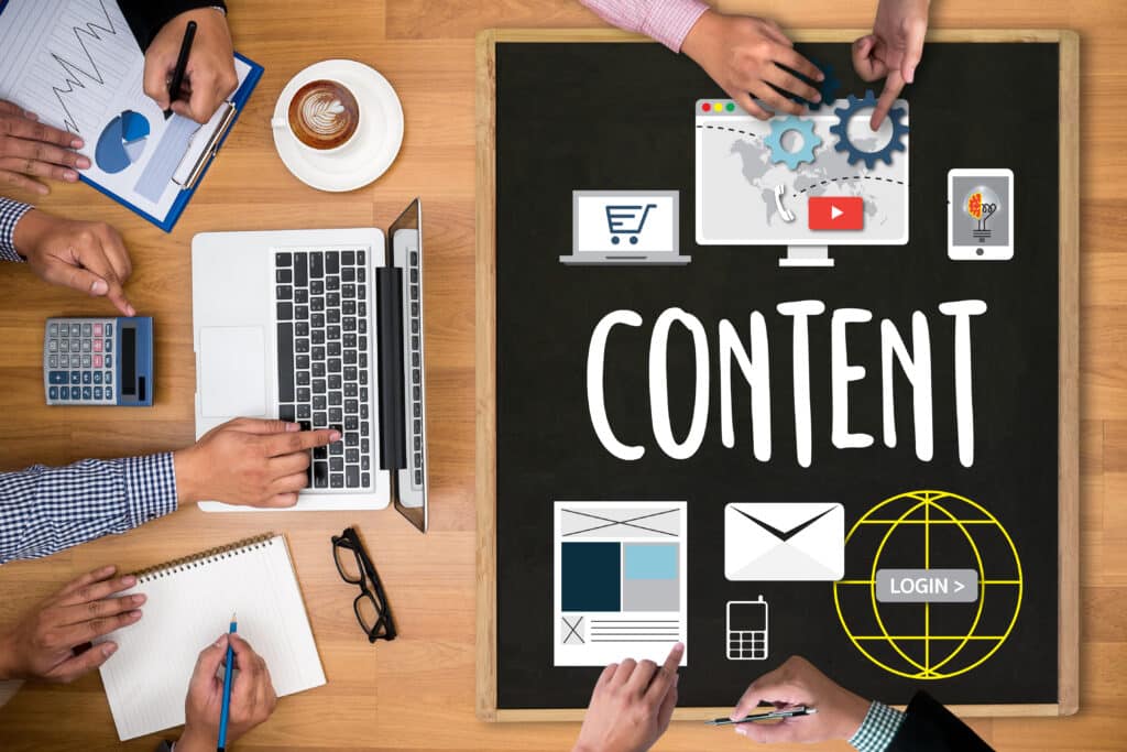 Content marketing, online concept , Content Data Blogging Media