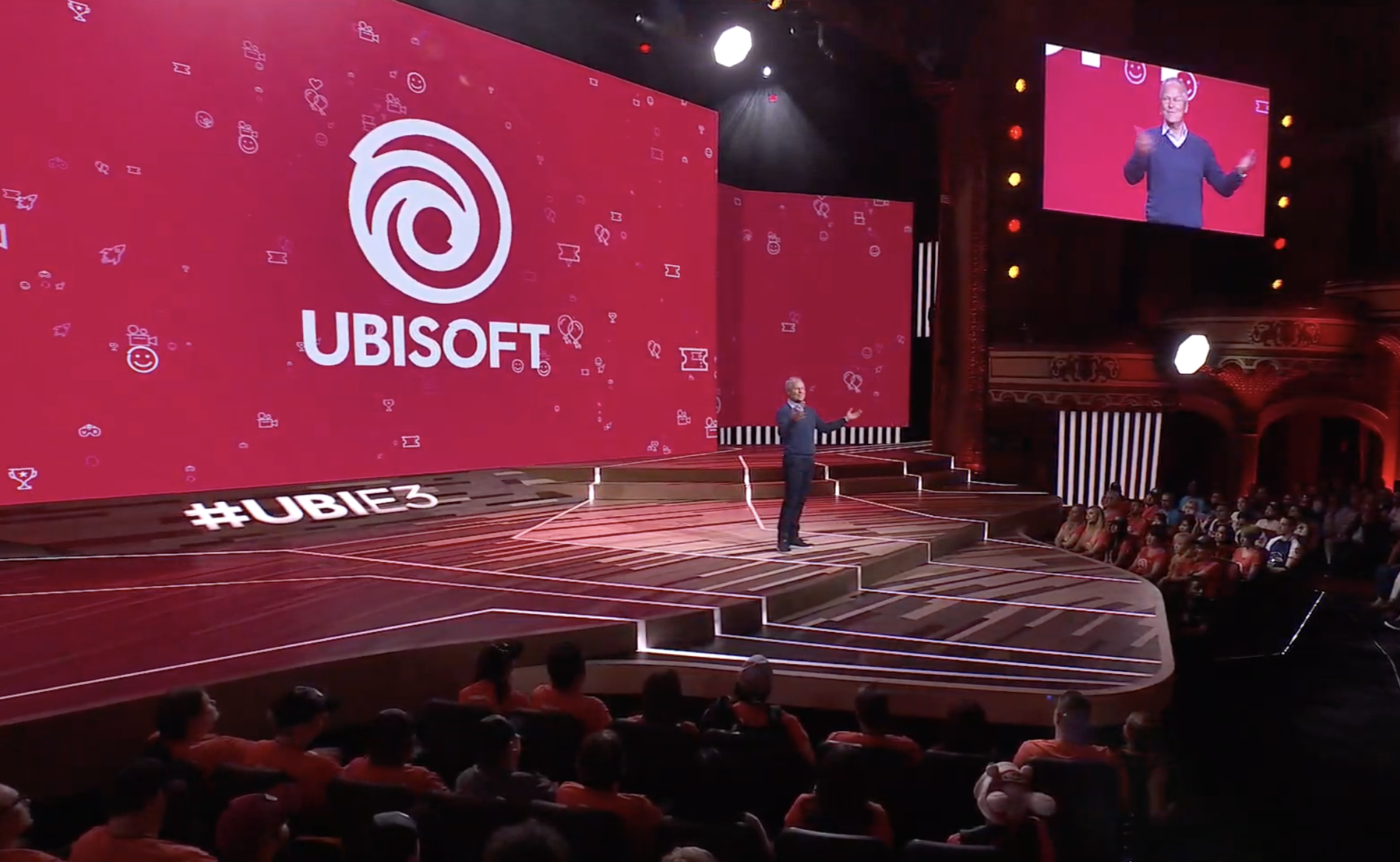 Forwarded events. Сцена Ubisoft на e3 2019. Игровая конференция e3 2019. Юбисофт форвард 2023. E3 2019 ведущая.