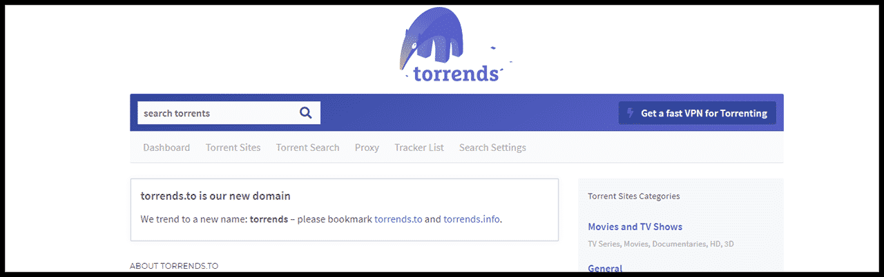 torrends - simple torrent search