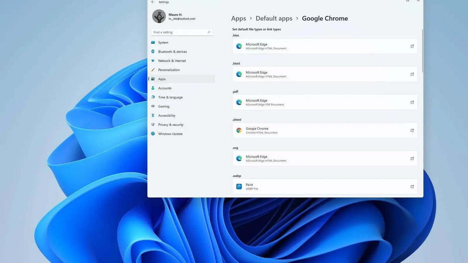 Default browser Windows 11