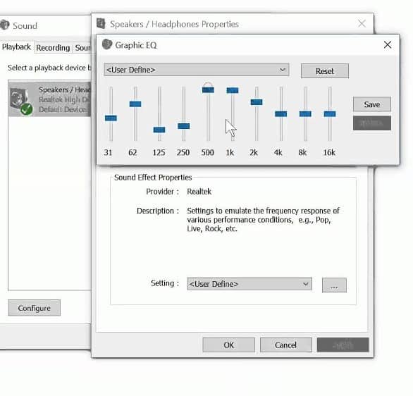 Windows 10 Equilizer sound Equalizers