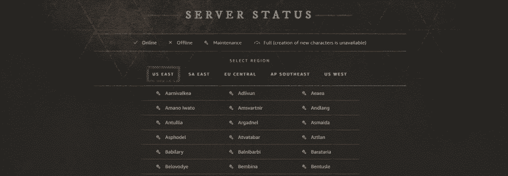 new world server status