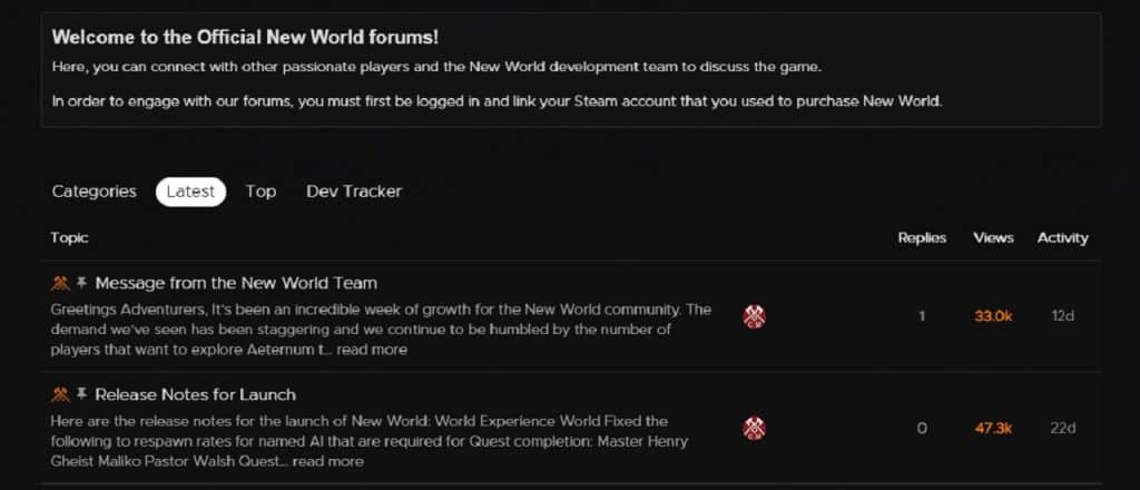 new world server status