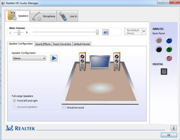 HD Audio Manager by Realtek