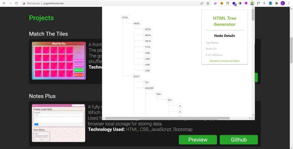 HTML tree generator