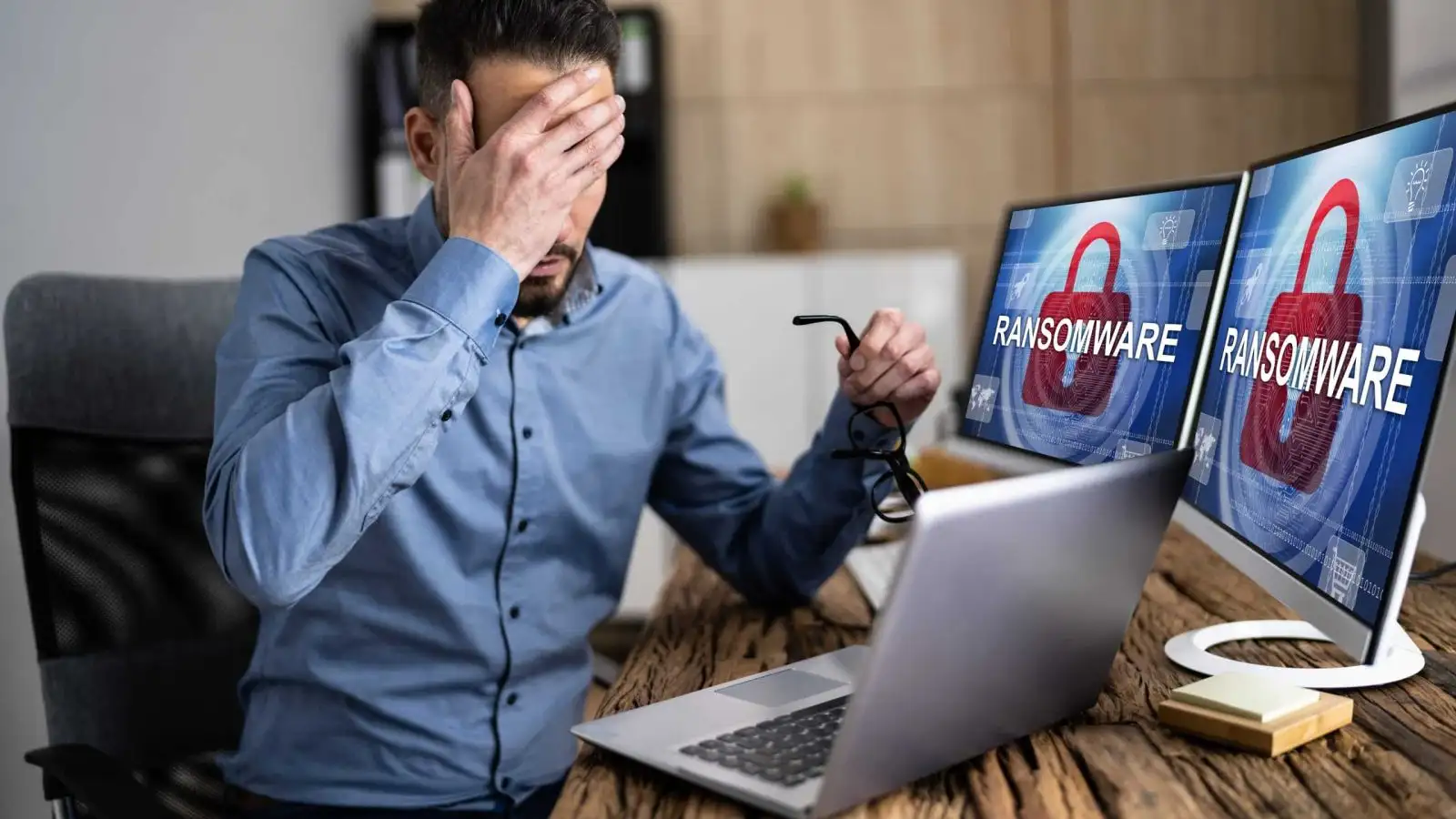 Ransomware Cyber Attack Showing Personal Files Encrypted