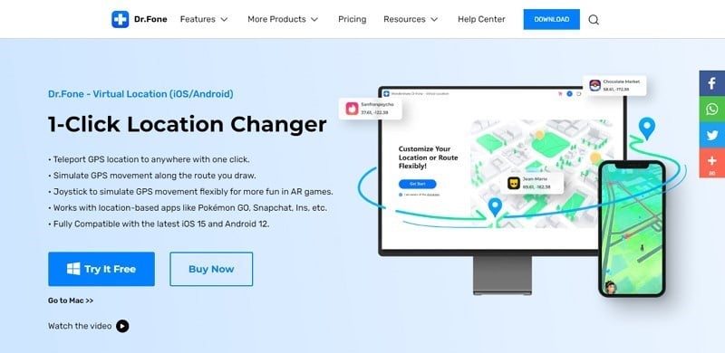 1 click location changer