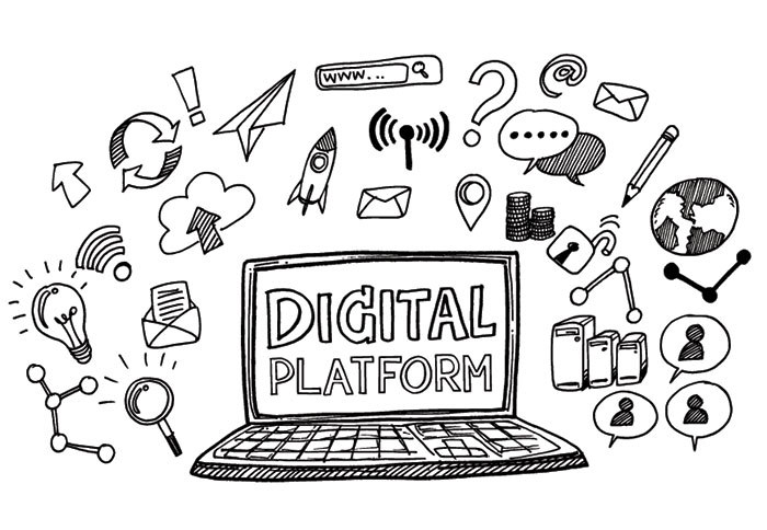 Digital Platform Icons Illustration