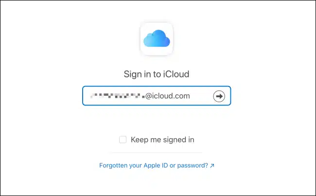 Enter iCloud Email Address