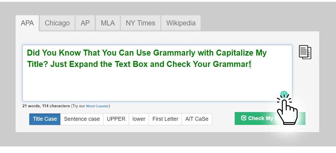 grammarly capitalize my title