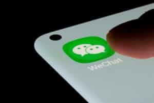 FILE PHOTO: WeChat app is seen on a smartphone in this illustration