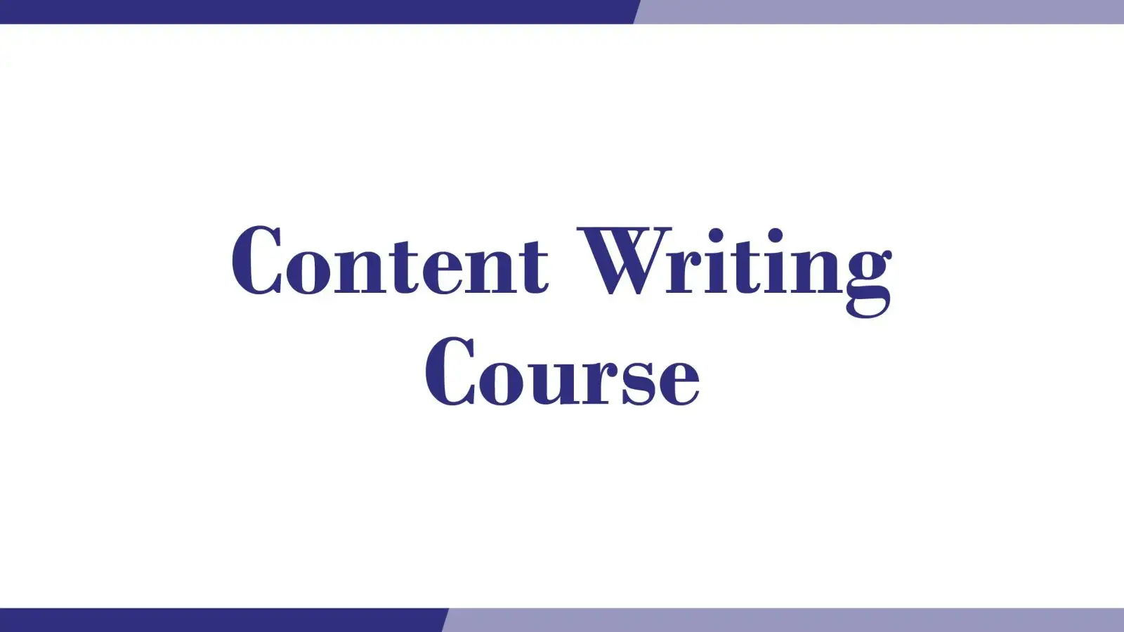 content writing courses