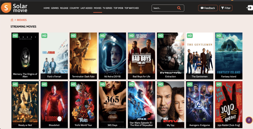 Solarmovie: best websites for streaming movies