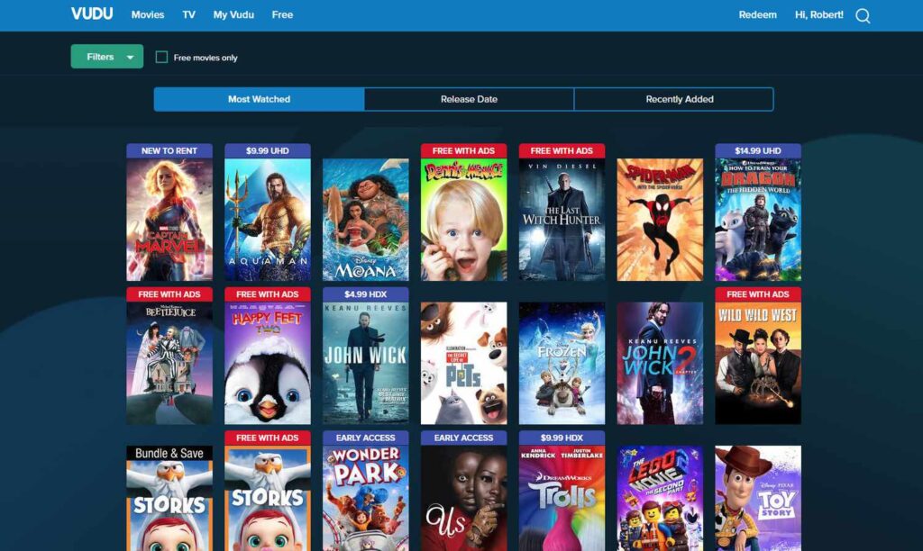 Vudu: Movie Streaming Sites 