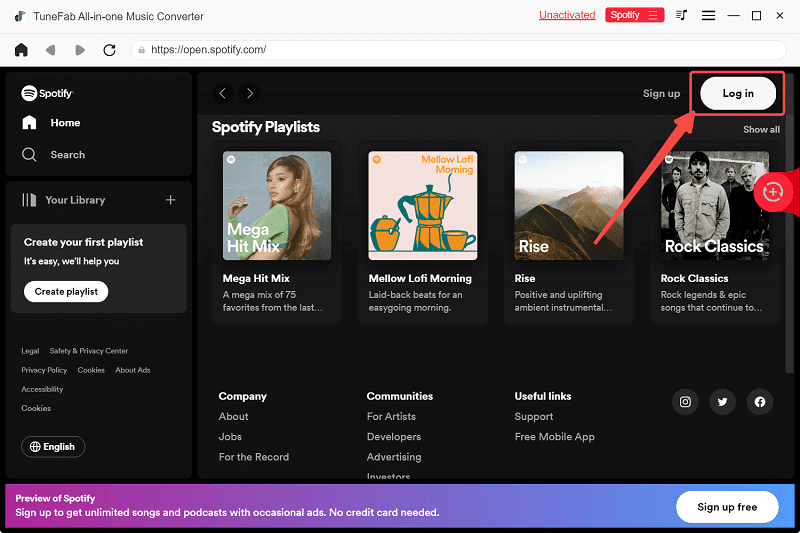 spotify login